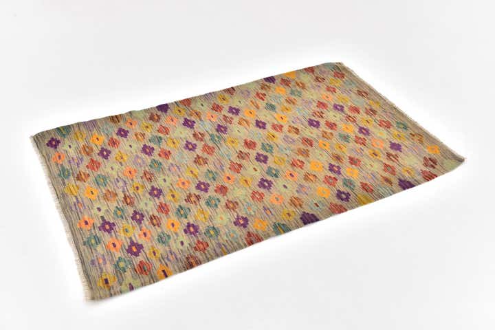 2' 10 x 4' 10 Hand Woven Kilim Modern Wool Rug