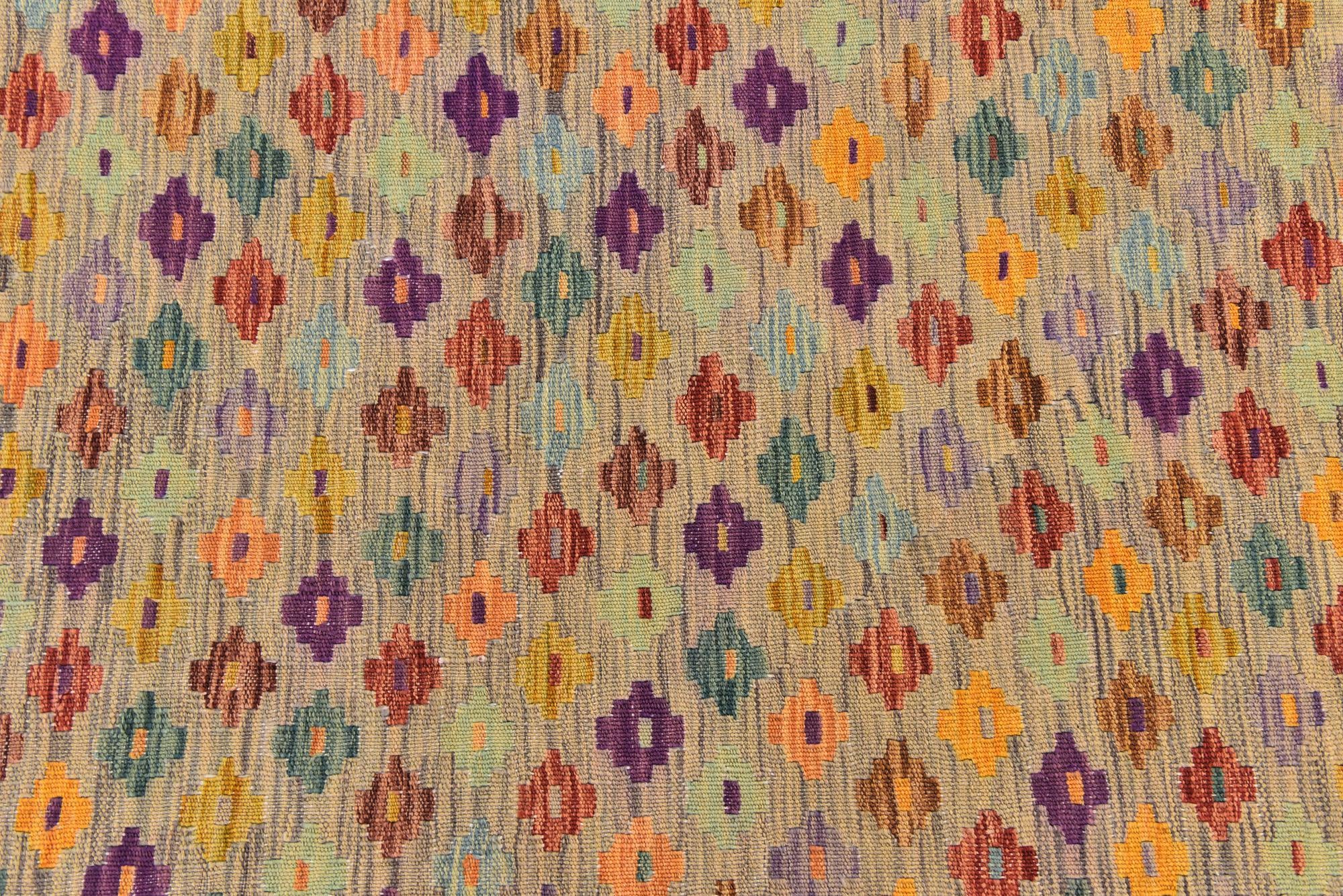 2' 10 x 4' 10 Hand Woven Kilim Modern Wool Rug