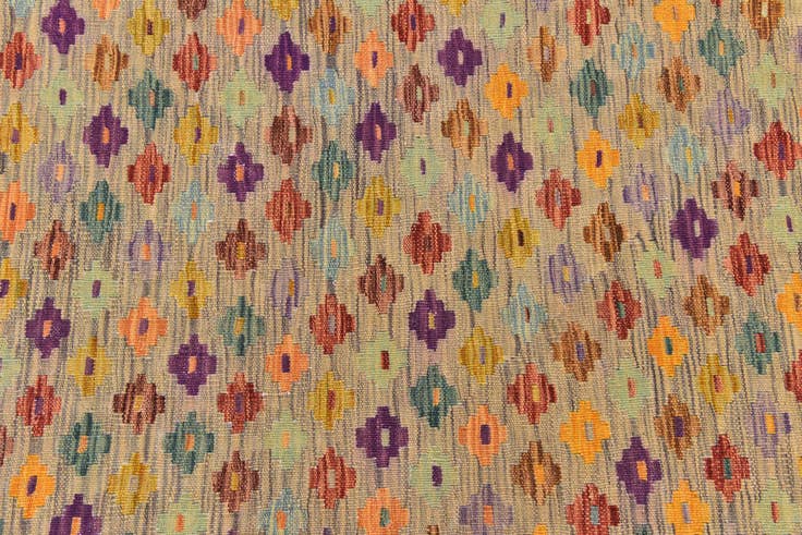 Detail image of 2' 10 x 4' 10 Hand Woven Kilim Modern Wool Rug