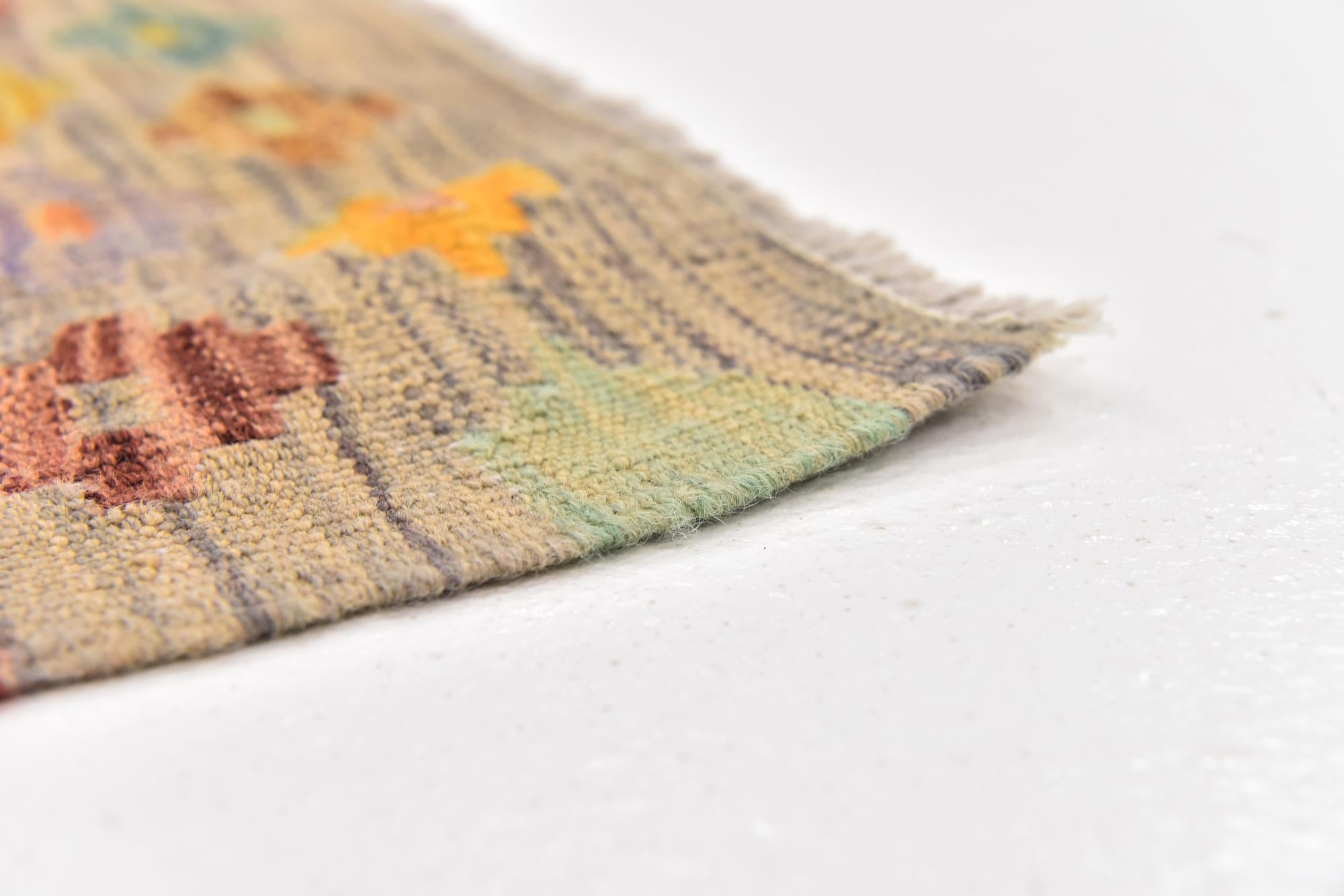 2' 10 x 4' 10 Hand Woven Kilim Modern Wool Rug