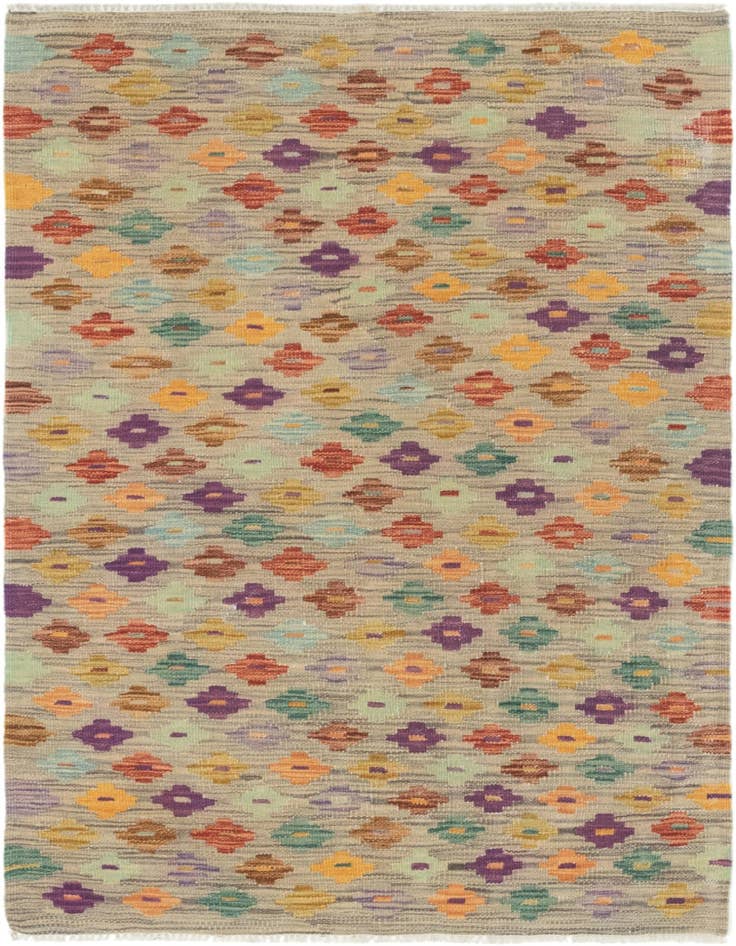 Detail image of 2' 10 x 4' 10 Hand Woven Kilim Modern Wool Rug