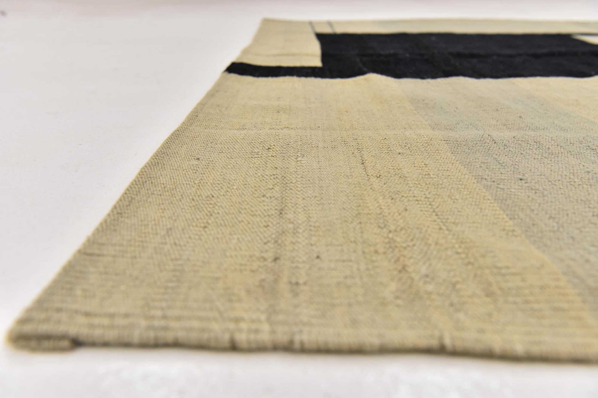 5' x 6' 6 Hand Woven Kilim Modern Wool Rug