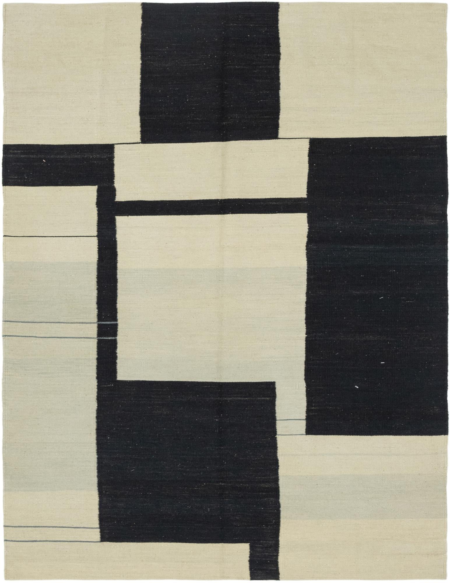 5' x 6' 6 Hand Woven Kilim Modern Wool Rug