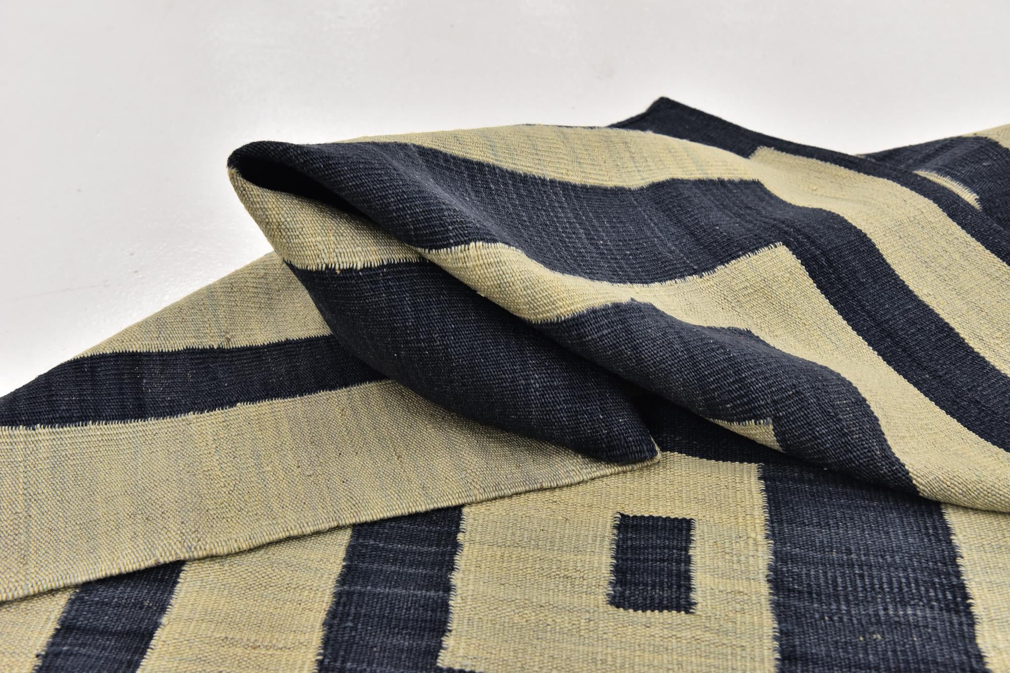 4' 2 x 5' 10 Hand Woven Kilim Modern Wool Rug