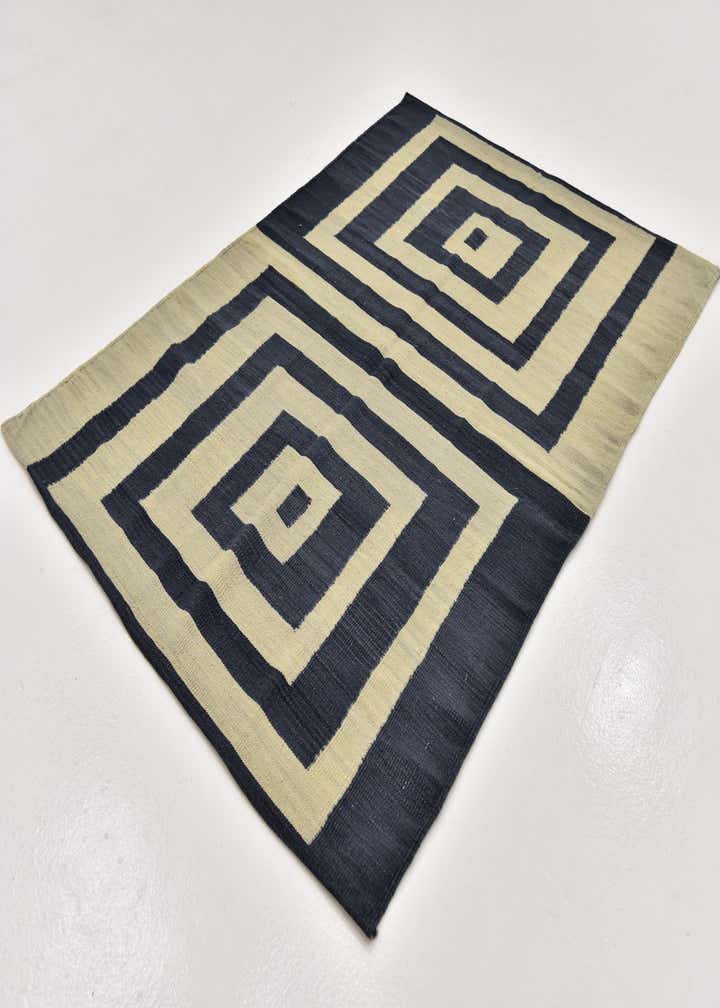 4' 2 x 5' 10 Hand Woven Kilim Modern Wool Rug
