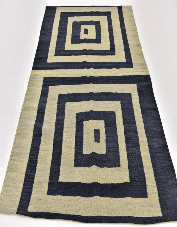 Detail image of 4' 2 x 5' 10 Hand Woven Kilim Modern Wool Rug