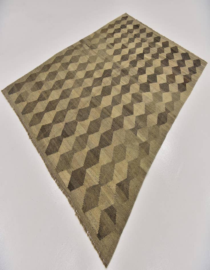 Detail image of 5' 3 x 7' 7  Hand Woven Kilim Modern Wool Rug