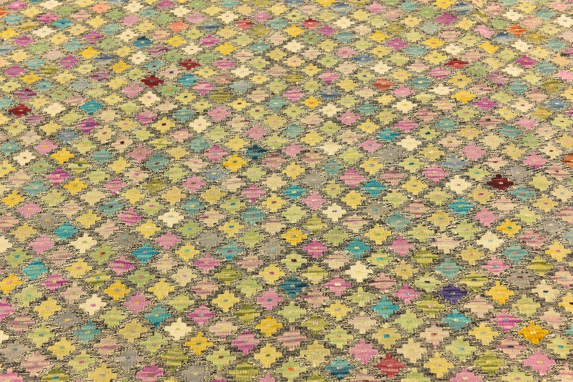 8' 9 x 9' 9 Hand Woven Kilim Modern Wool Rug