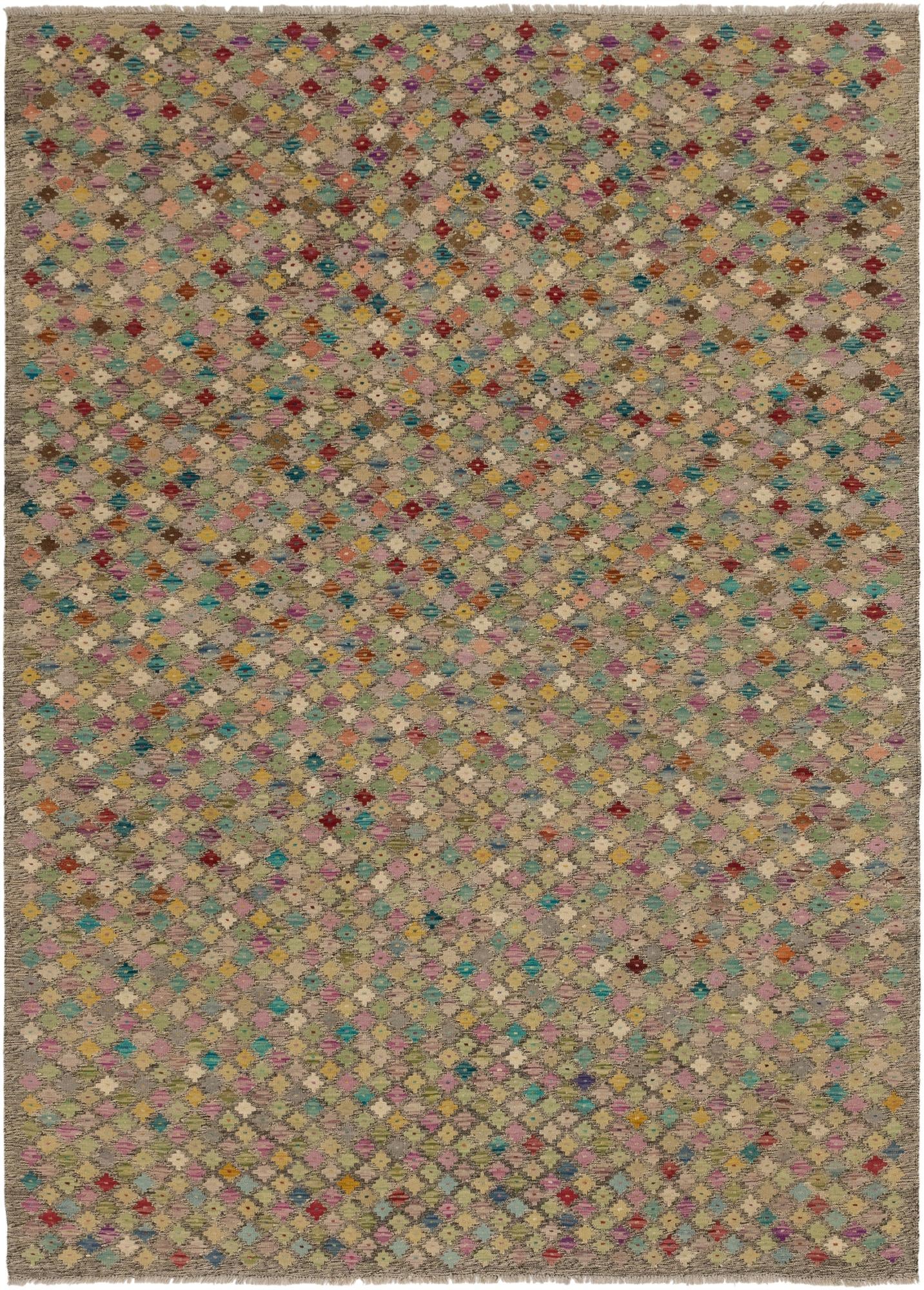 8' 9 x 9' 9 Hand Woven Kilim Modern Wool Rug