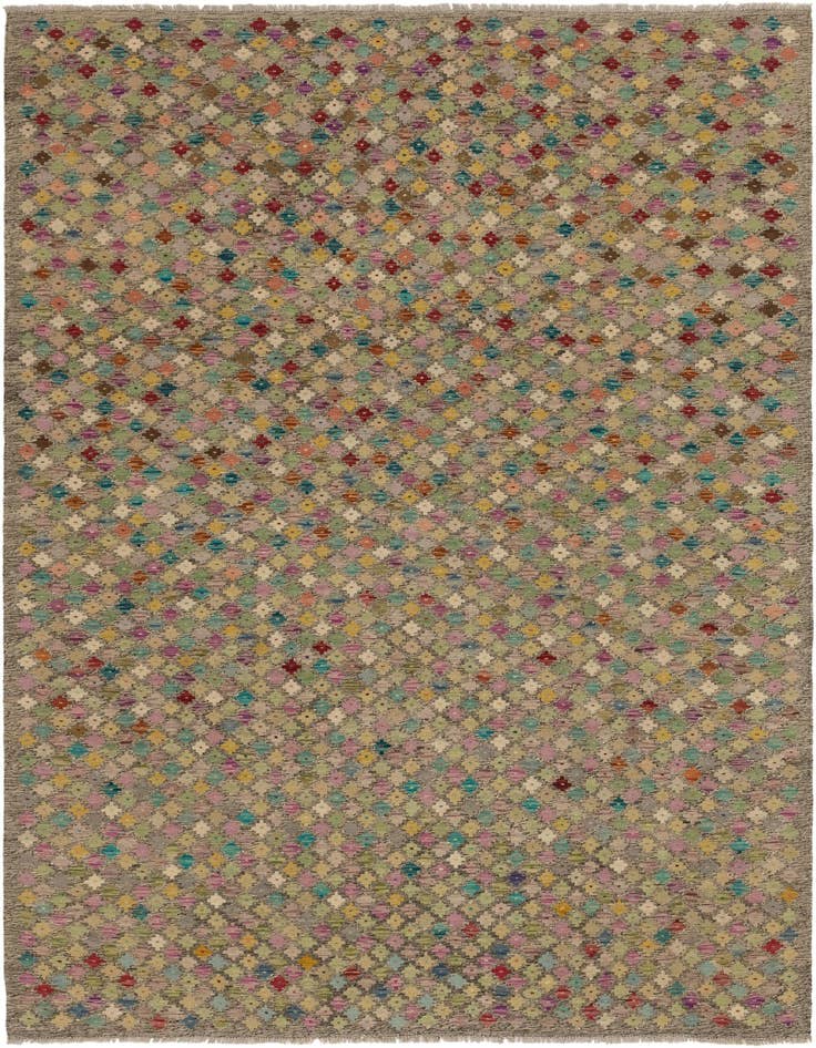 Detail image of 8' 9 x 9' 9 Hand Woven Kilim Modern Wool Rug