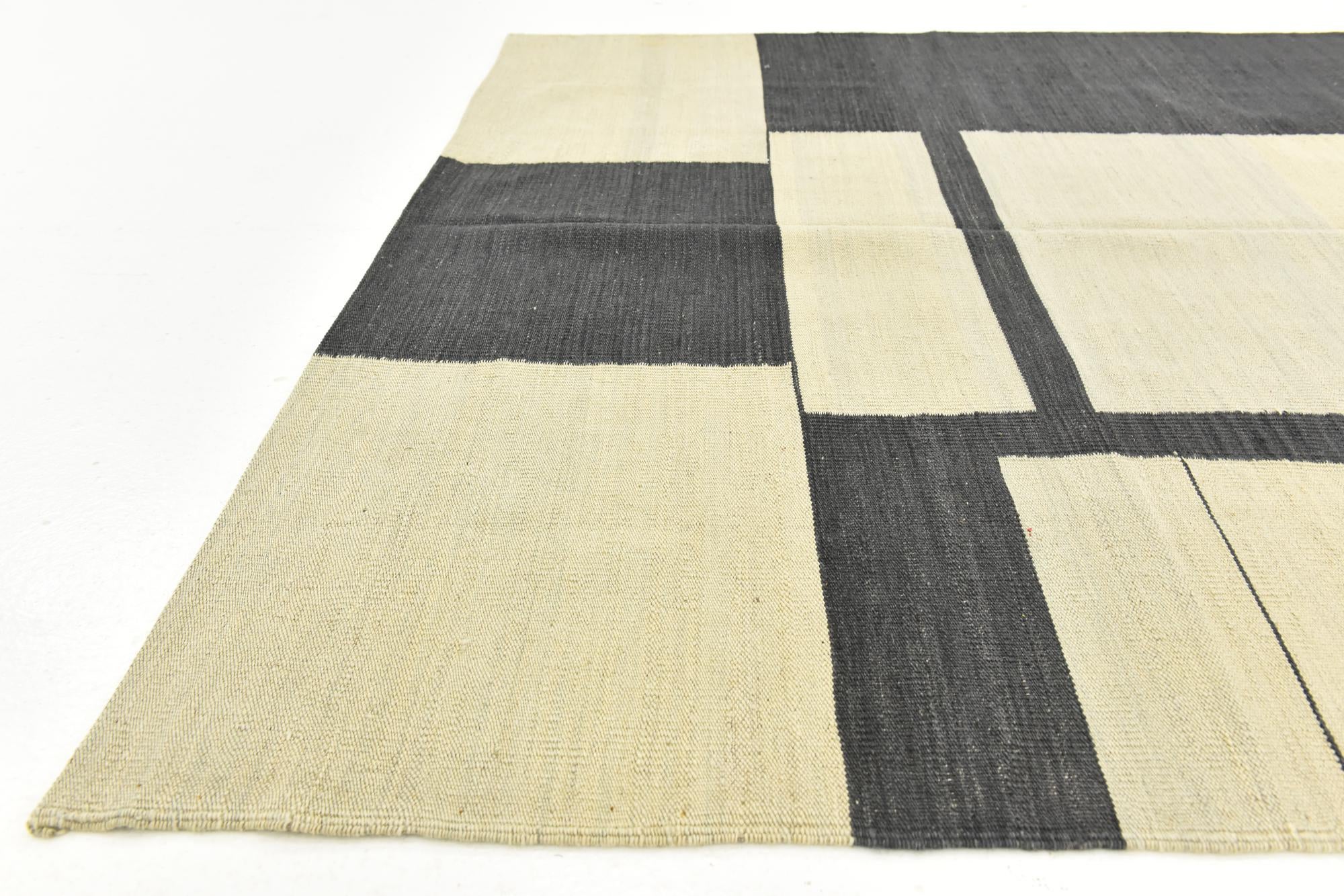 5' x 6' 4 Hand Woven Kilim Modern Wool Rug