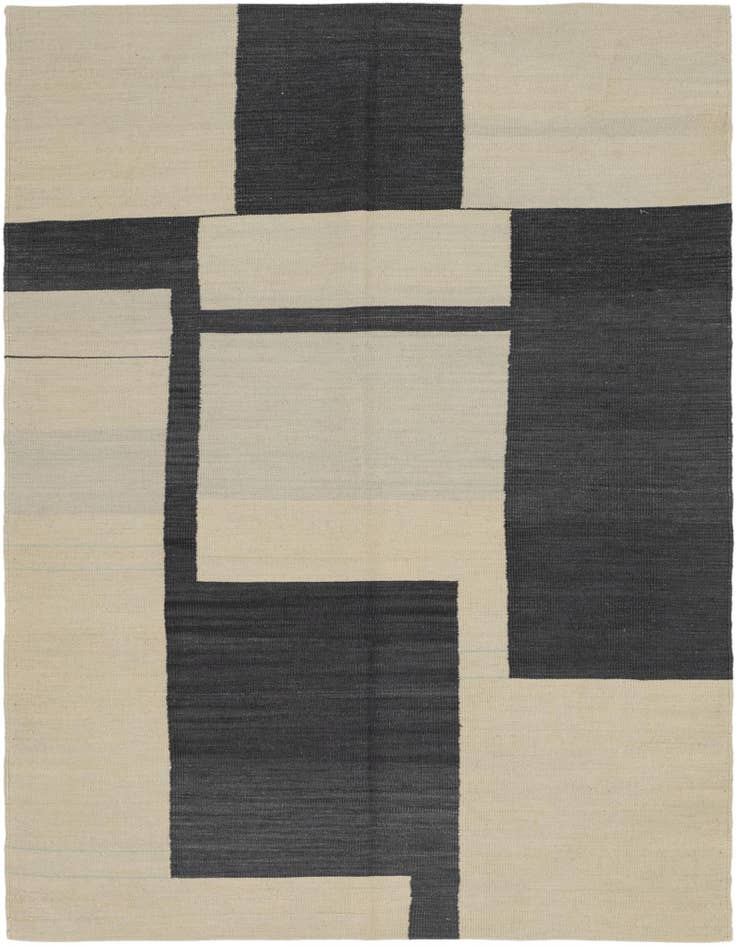 Detail image of 5' x 6' 4 Hand Woven Kilim Modern Wool Rug