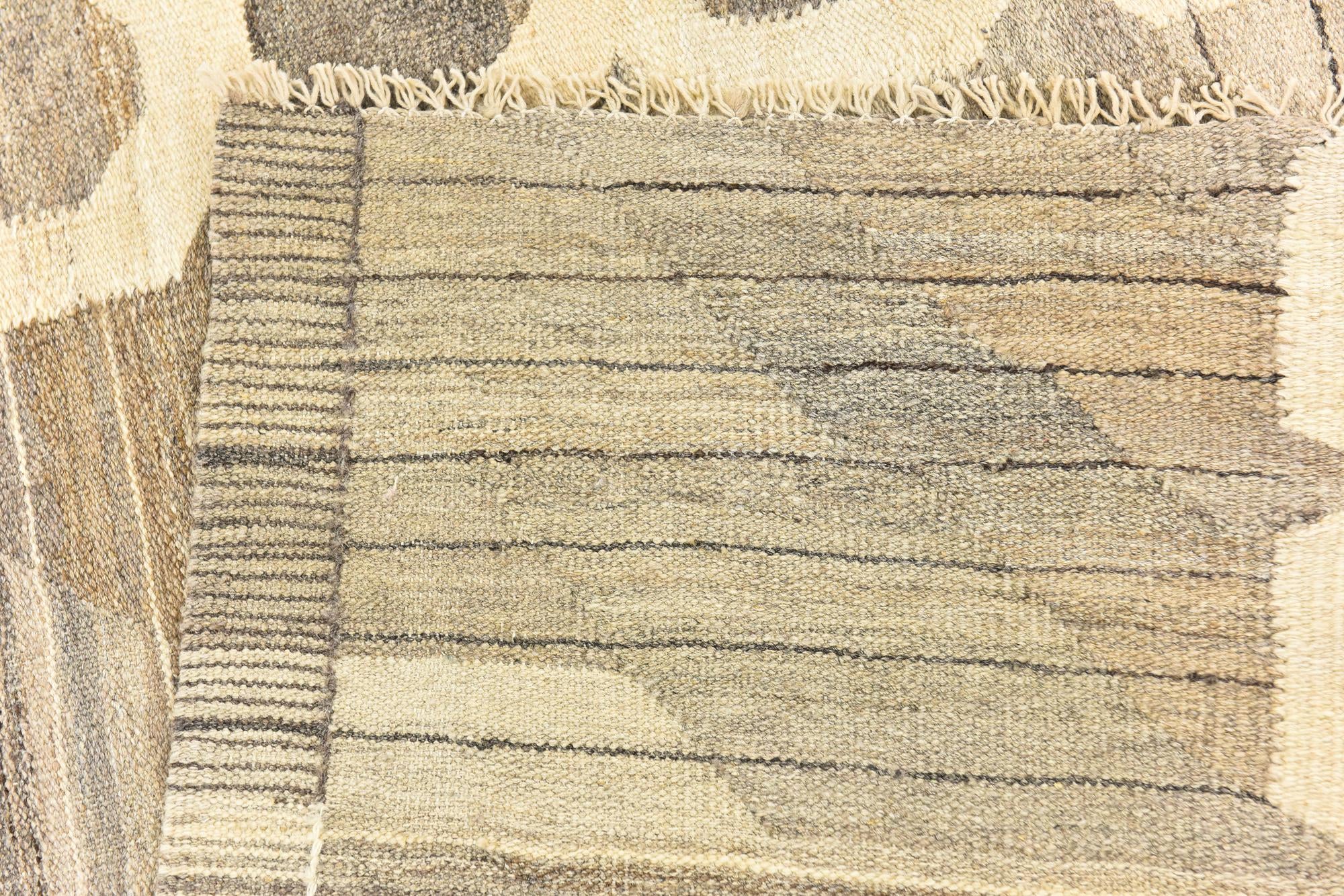 275cm x 375cm Hand Woven Kilim Modern Wool Rug