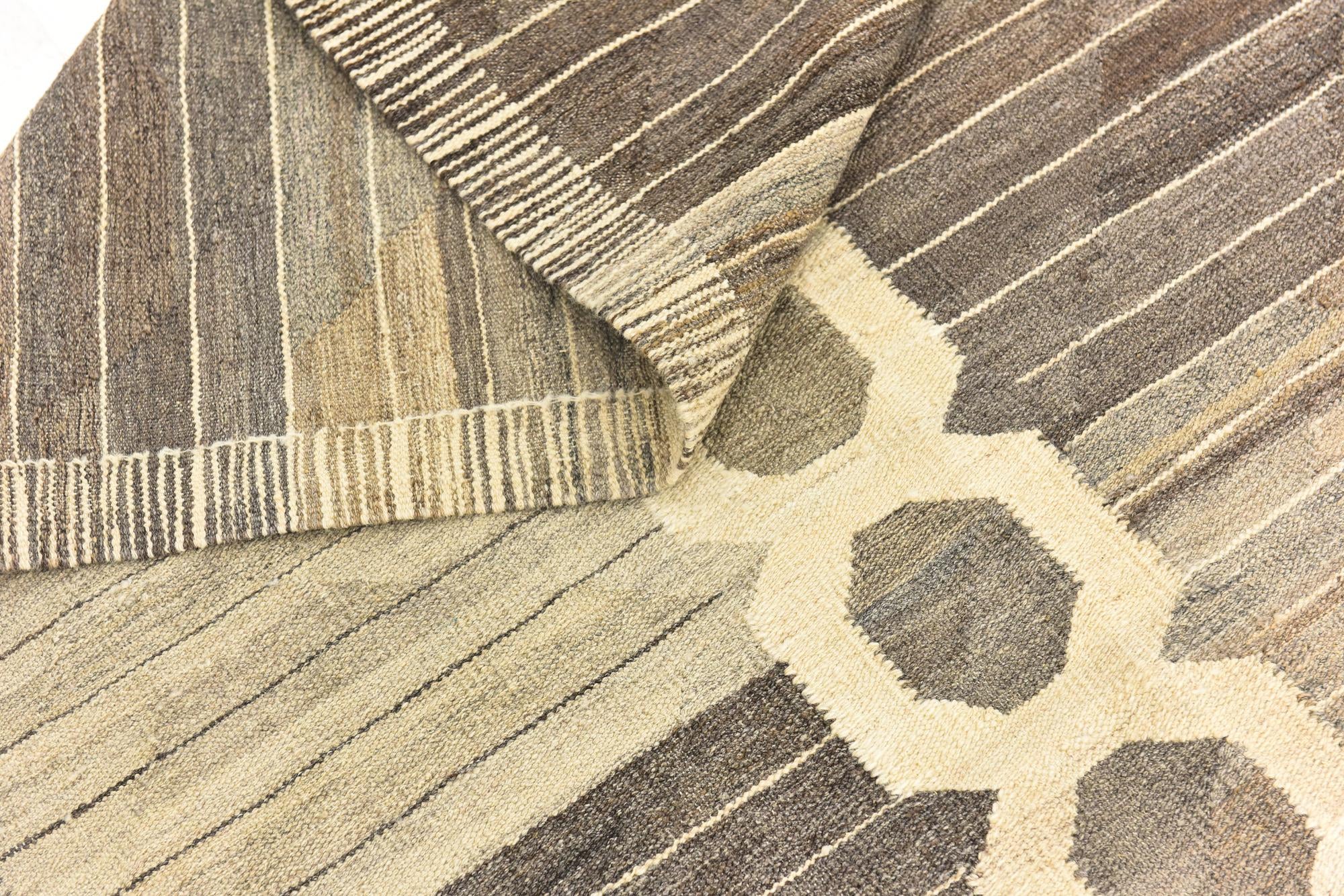 275cm x 375cm Hand Woven Kilim Modern Wool Rug
