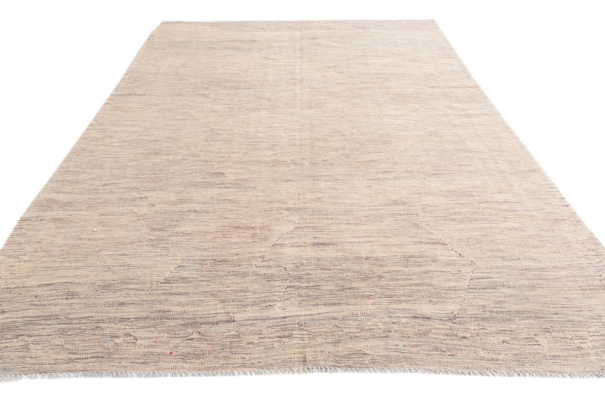 5' 10 x 8' 2 Hand Woven Kilim Modern Wool Rug