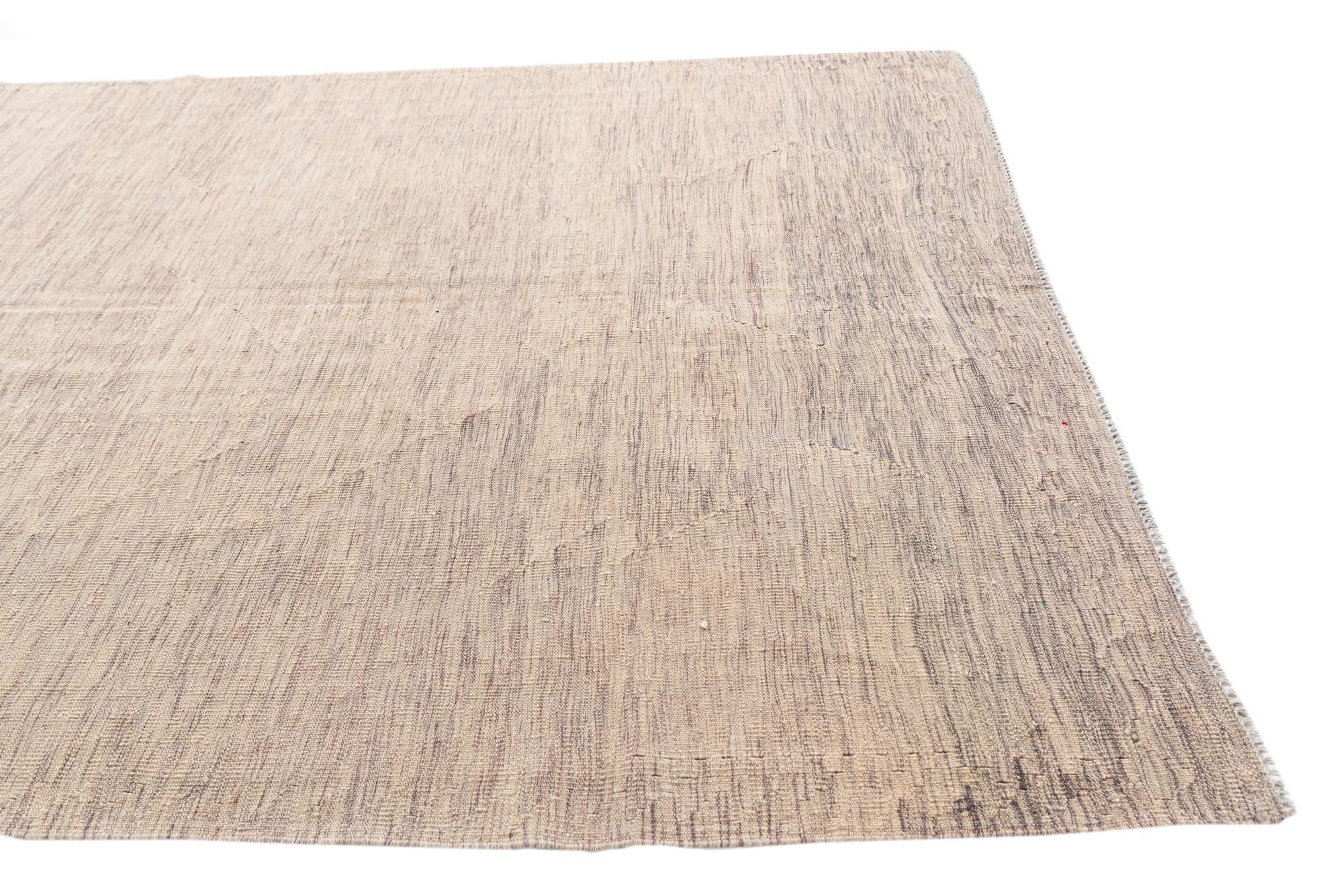 5' 10 x 8' 2 Hand Woven Kilim Modern Wool Rug