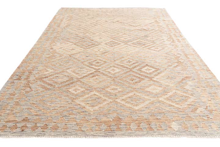 5' 7 x 7' 9 Hand Woven Kilim Modern Wool Rug