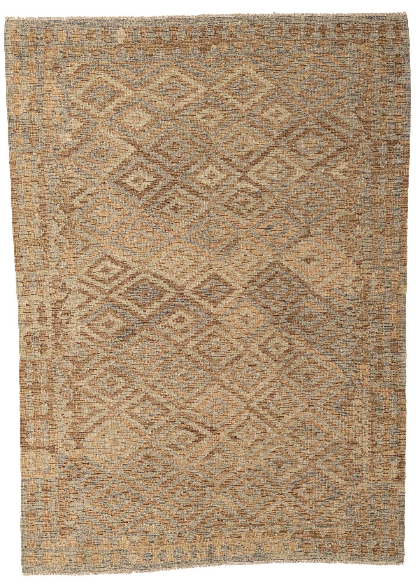 5' 7 x 7' 9 Hand Woven Kilim Modern Wool Rug