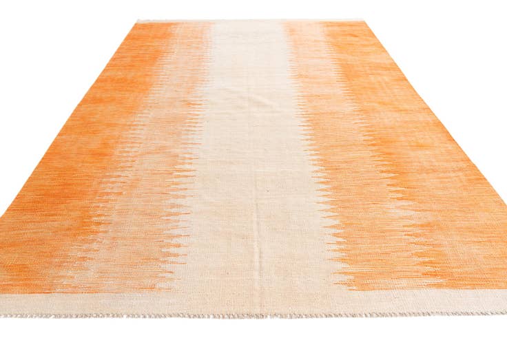 Detail image of 6' 5 x 9' 9 Hand Woven Kilim Modern Wool Rug