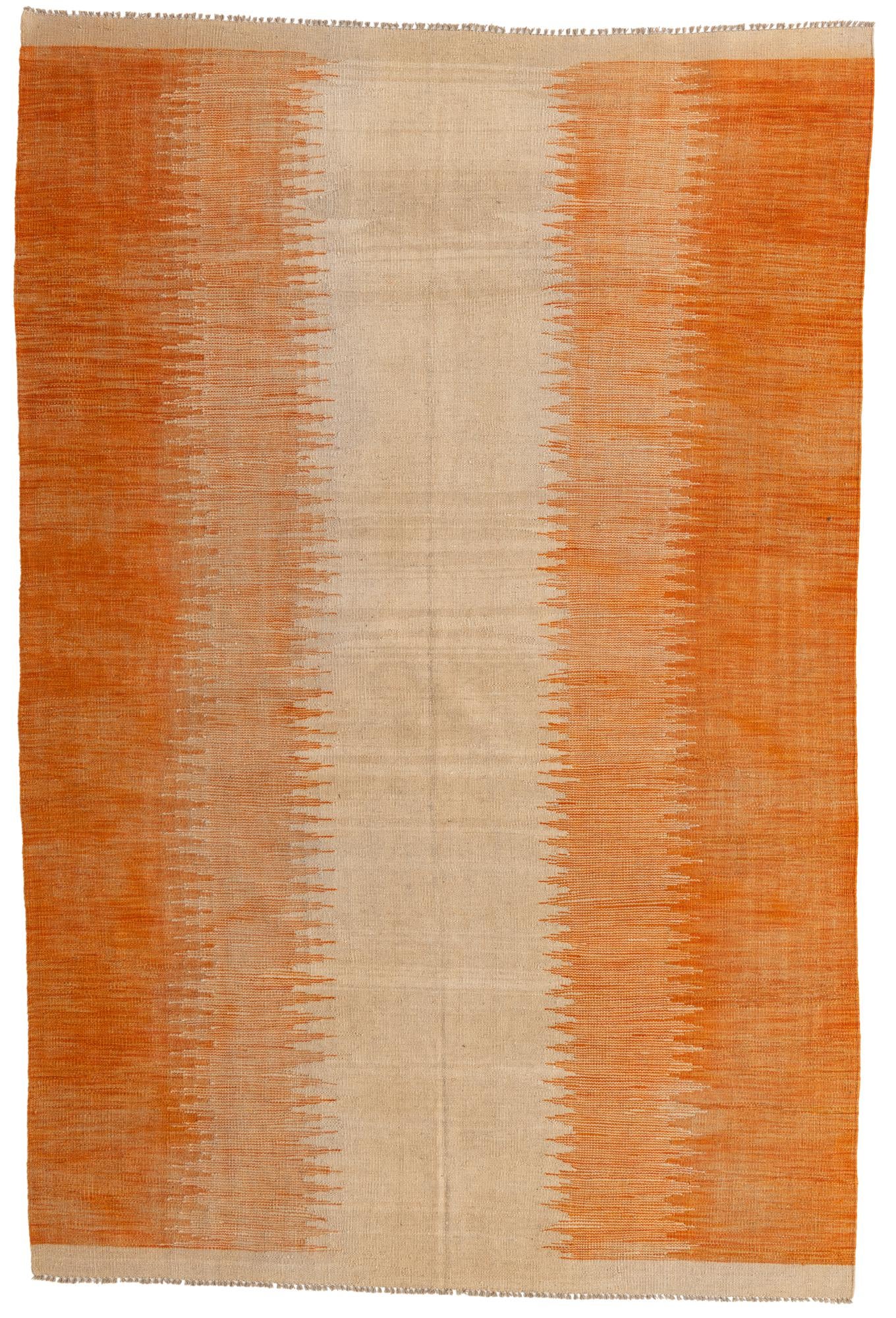 6' 5 x 9' 9 Hand Woven Kilim Modern Wool Rug