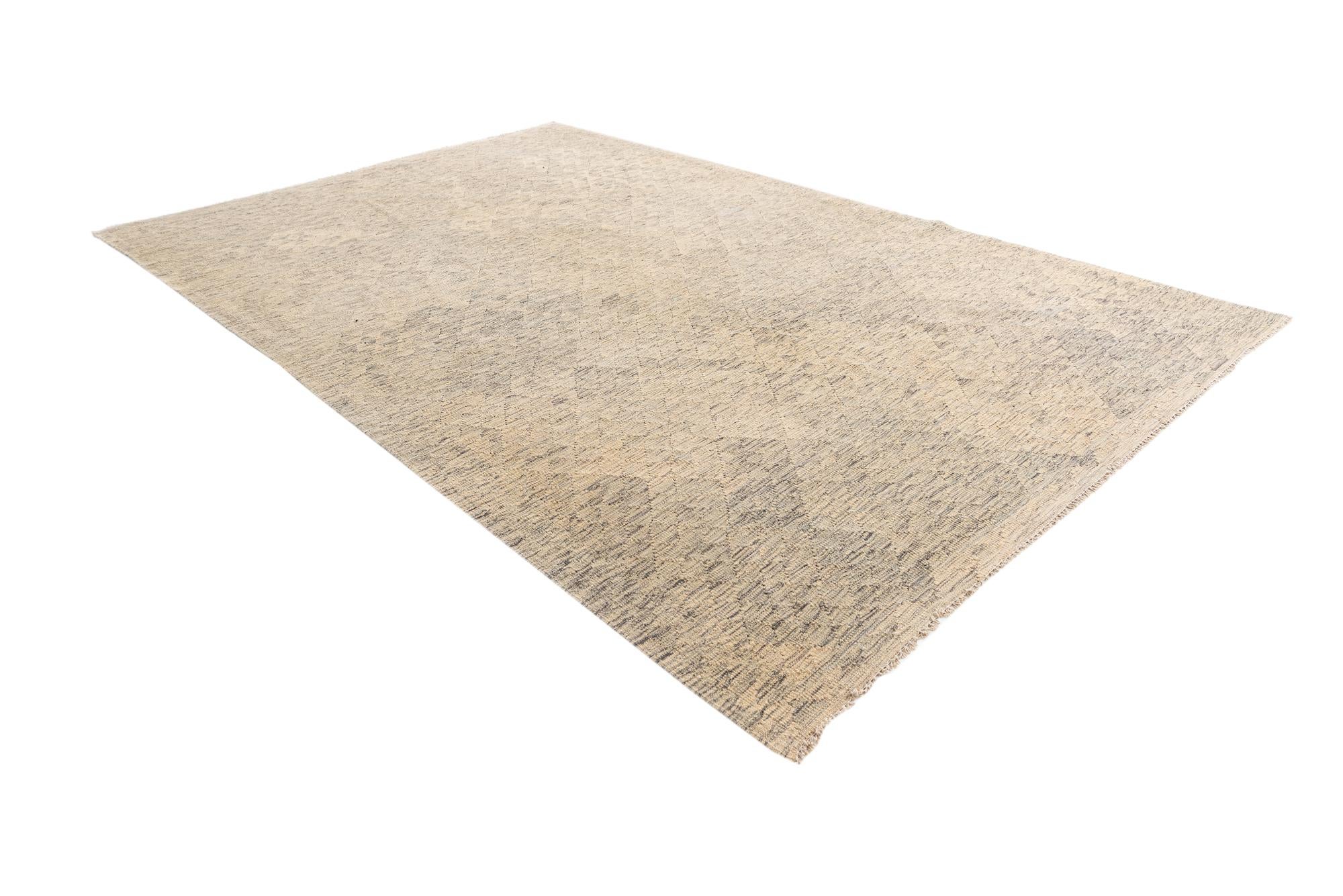 6' 6 x 9' 7 Hand Woven Kilim Modern Wool Rug