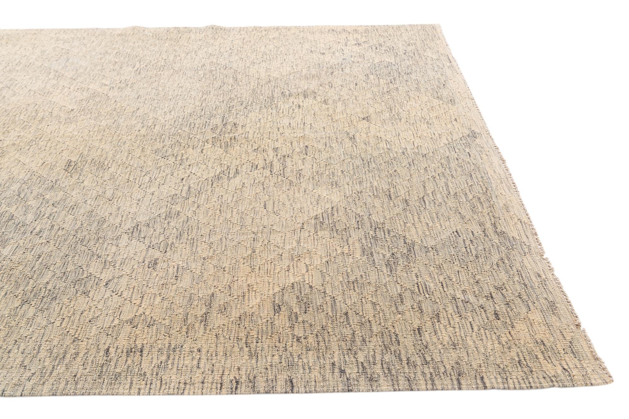 6' 6 x 9' 7 Hand Woven Kilim Modern Wool Rug