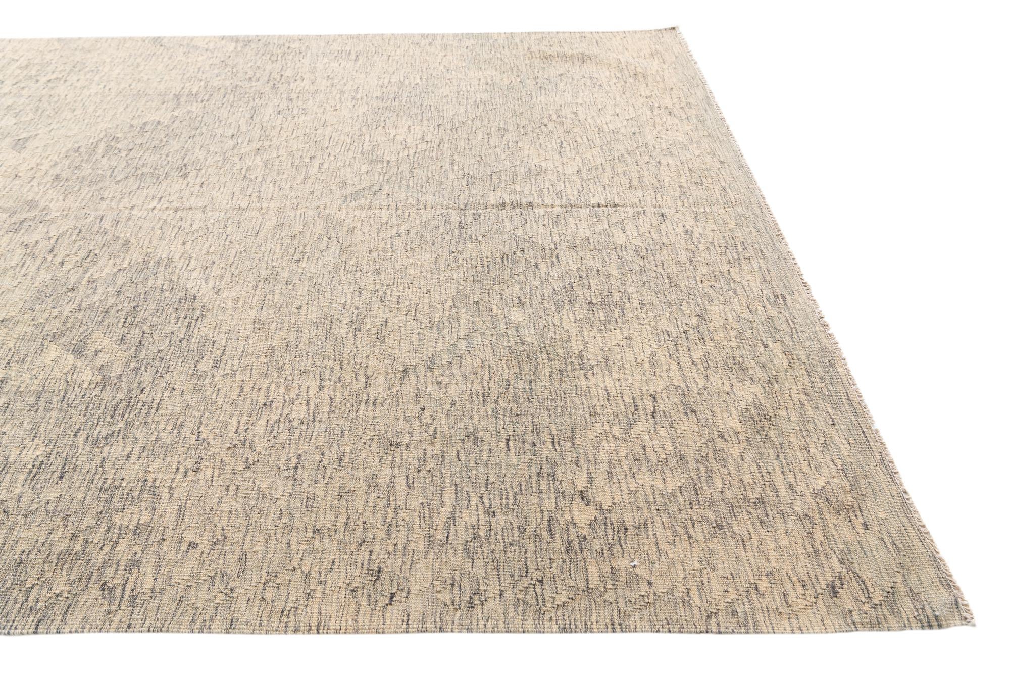 6' 5 x 9' 10 Hand Woven Kilim Modern Wool Rug