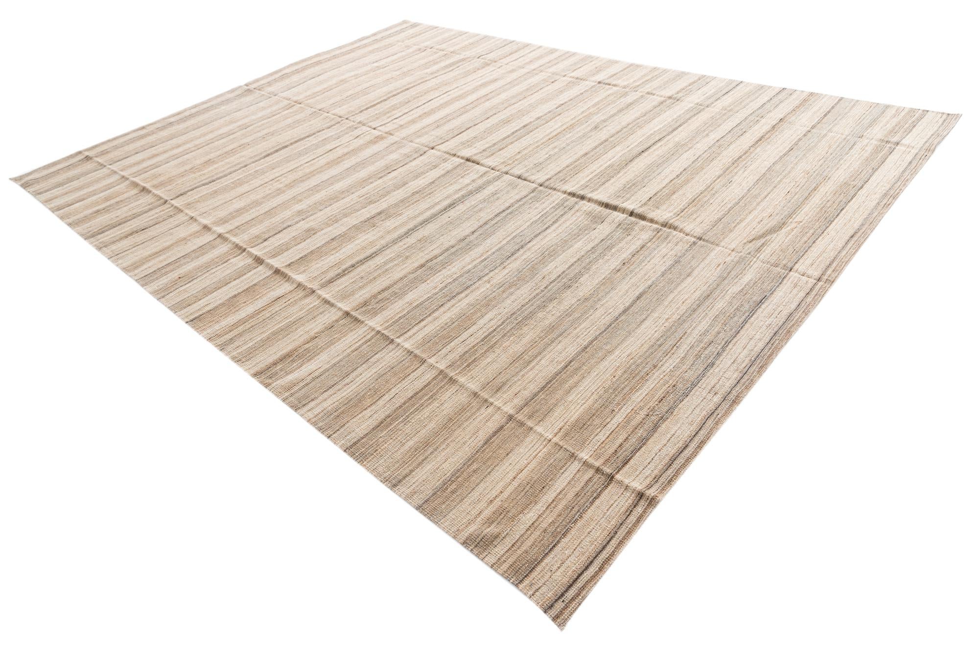 9' 10 x 12' 10 Hand Woven Kilim Modern Wool Rug