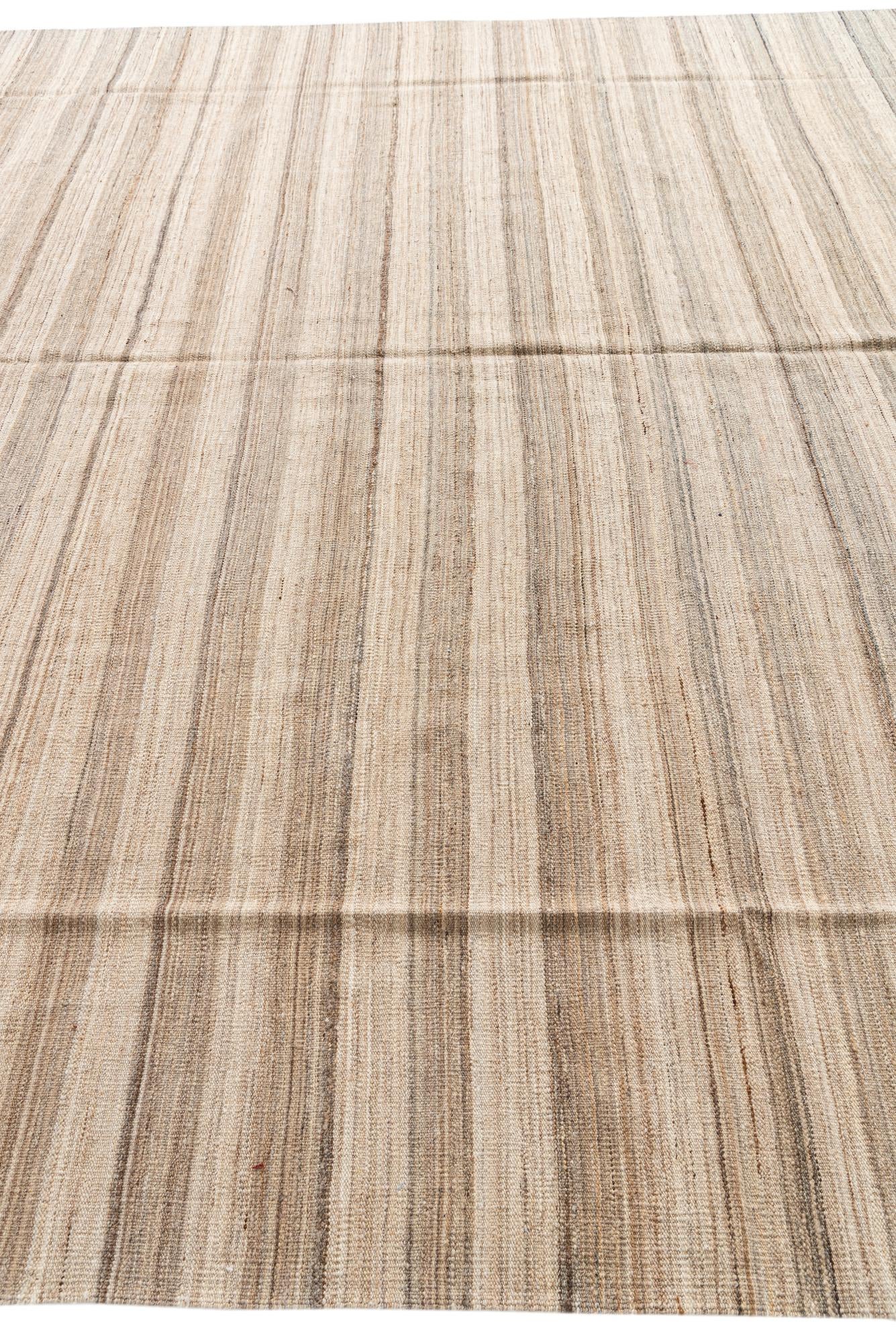 9' 10 x 12' 10 Hand Woven Kilim Modern Wool Rug