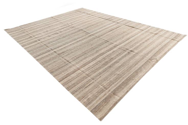 Detail image of 10' x 12' 8 Hand Woven Kilim Modern Wool Rug