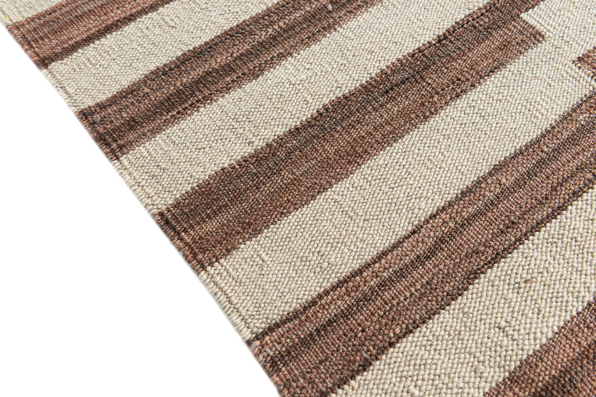 4' 3 x 5' 10 Hand Woven Kilim Modern Wool Rug
