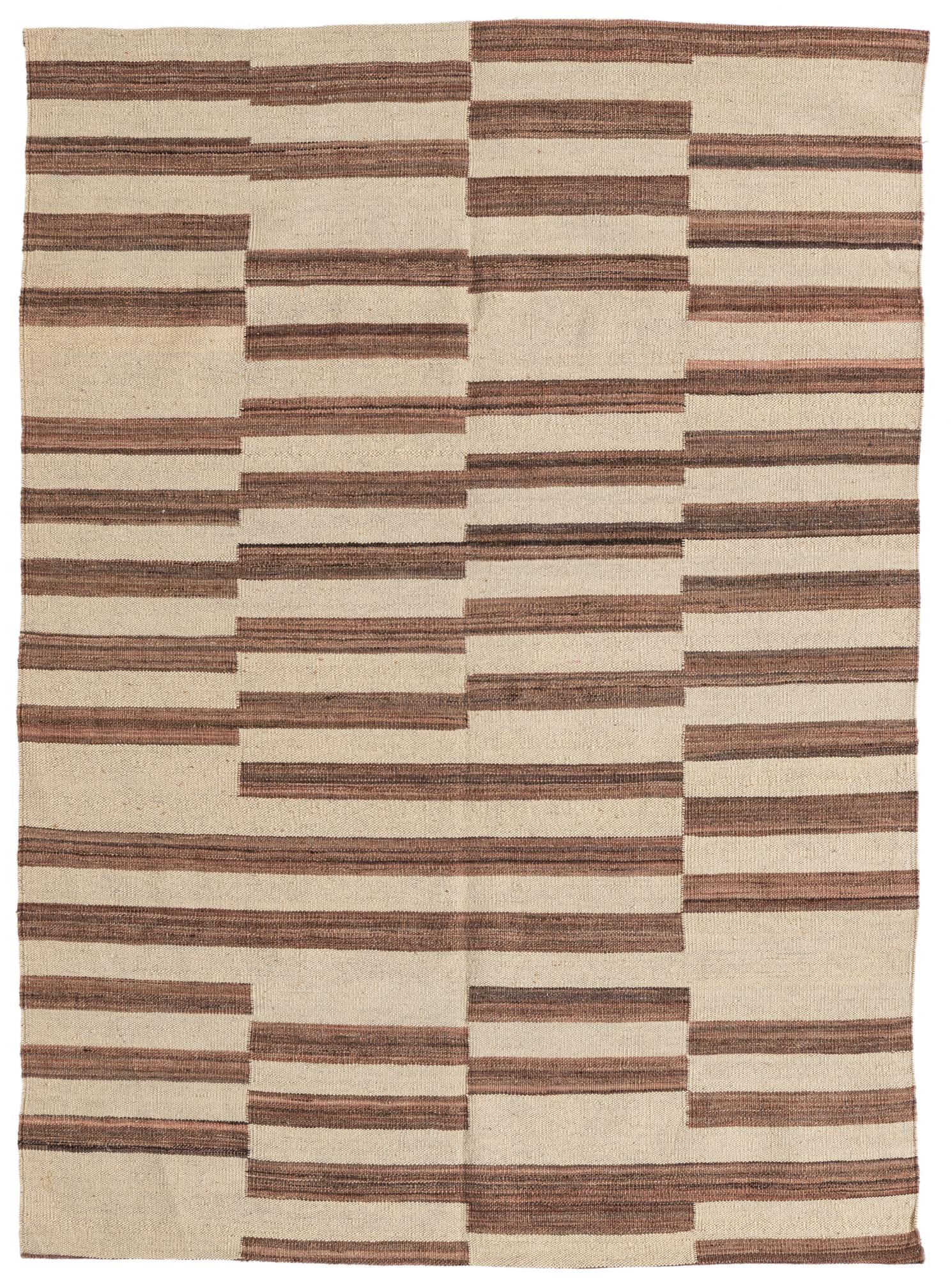 4' 3 x 5' 10 Hand Woven Kilim Modern Wool Rug