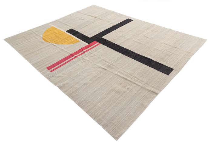 8' x 9' 8 Hand Woven Kilim Modern Wool Rug