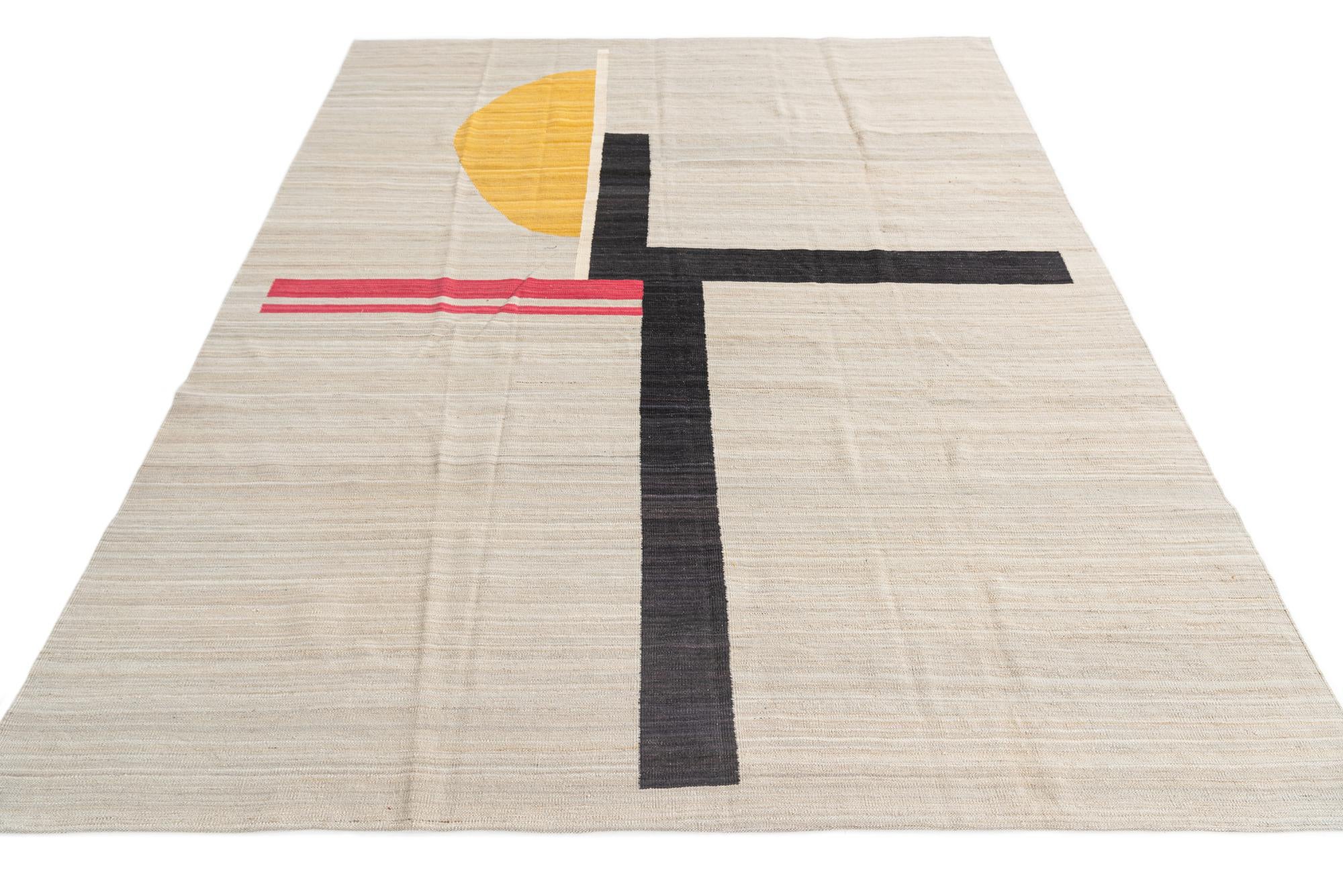 245cm x 295cm Tejido a mano Kilim Modern Alfombra Lana