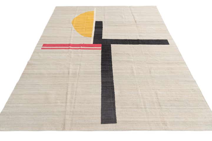 245cm x 295cm Hand Woven Kilim Modern Wool Rug
