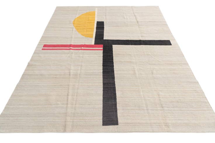 Detail image of 8' x 9' 8 Hand Woven Kilim Modern Wool Rug