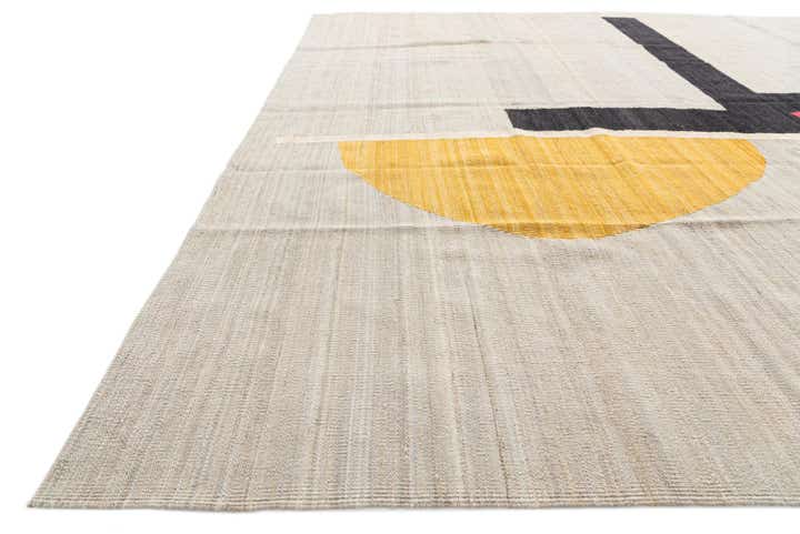 8' x 9' 8 Hand Woven Kilim Modern Wool Rug