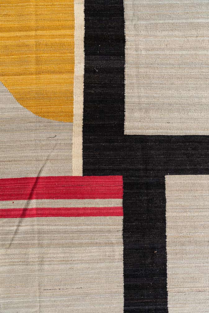 8' x 9' 8 Hand Woven Kilim Modern Wool Rug