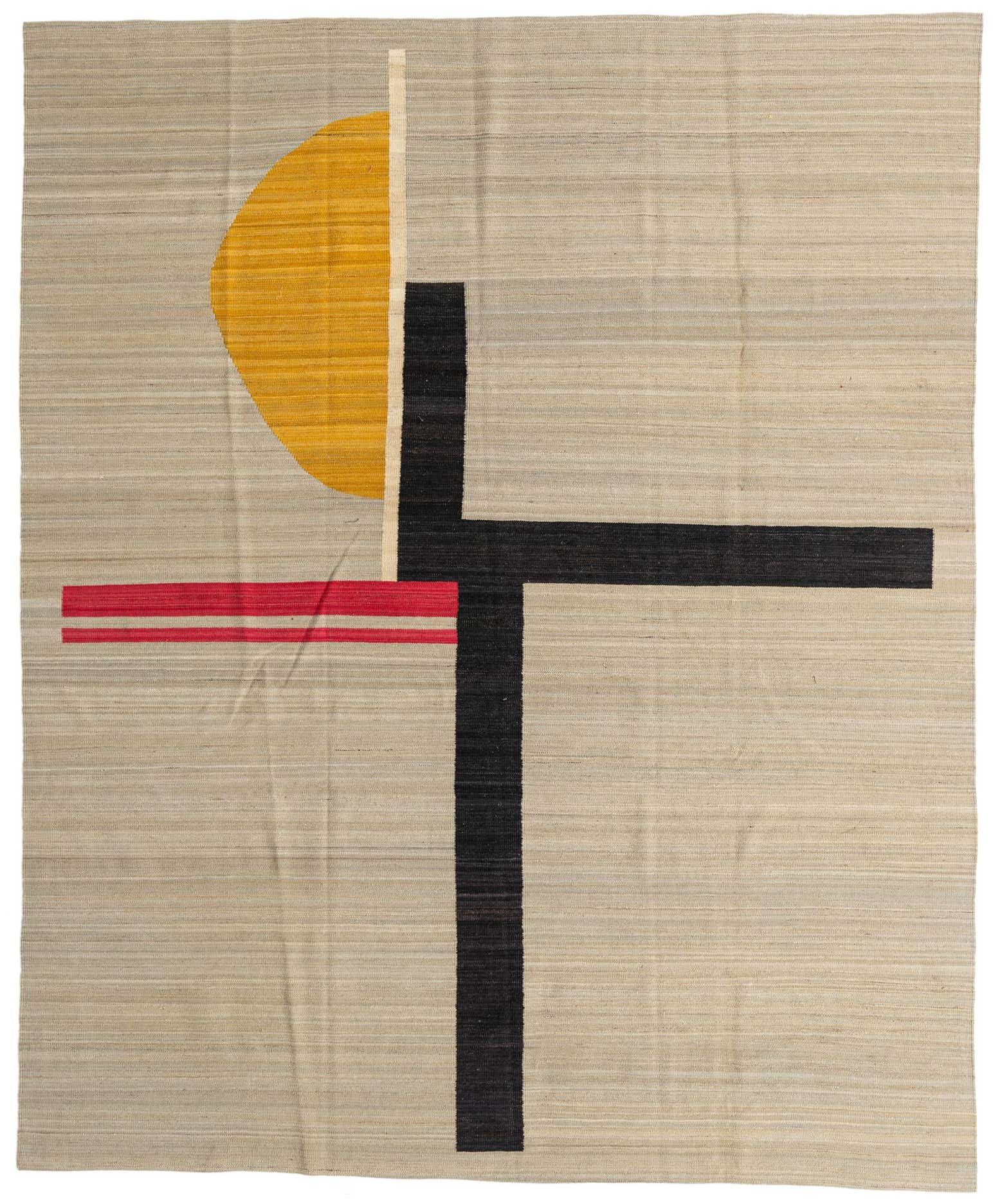 8' x 9' 8 Hand Woven Kilim Modern Wool Rug