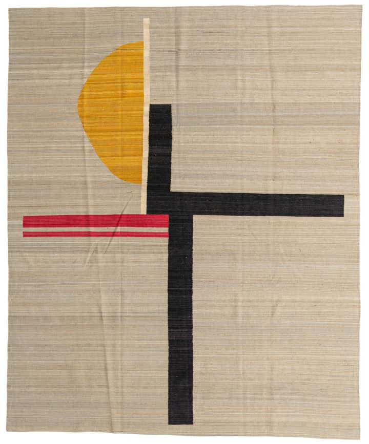 8' x 9' 8 Hand Woven Kilim Modern Wool Rug