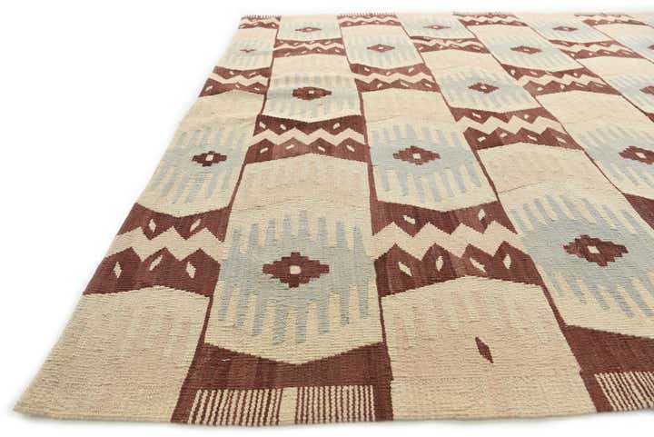 6' 8 x 9' 10 Hand Woven Kilim Modern Wool Rug