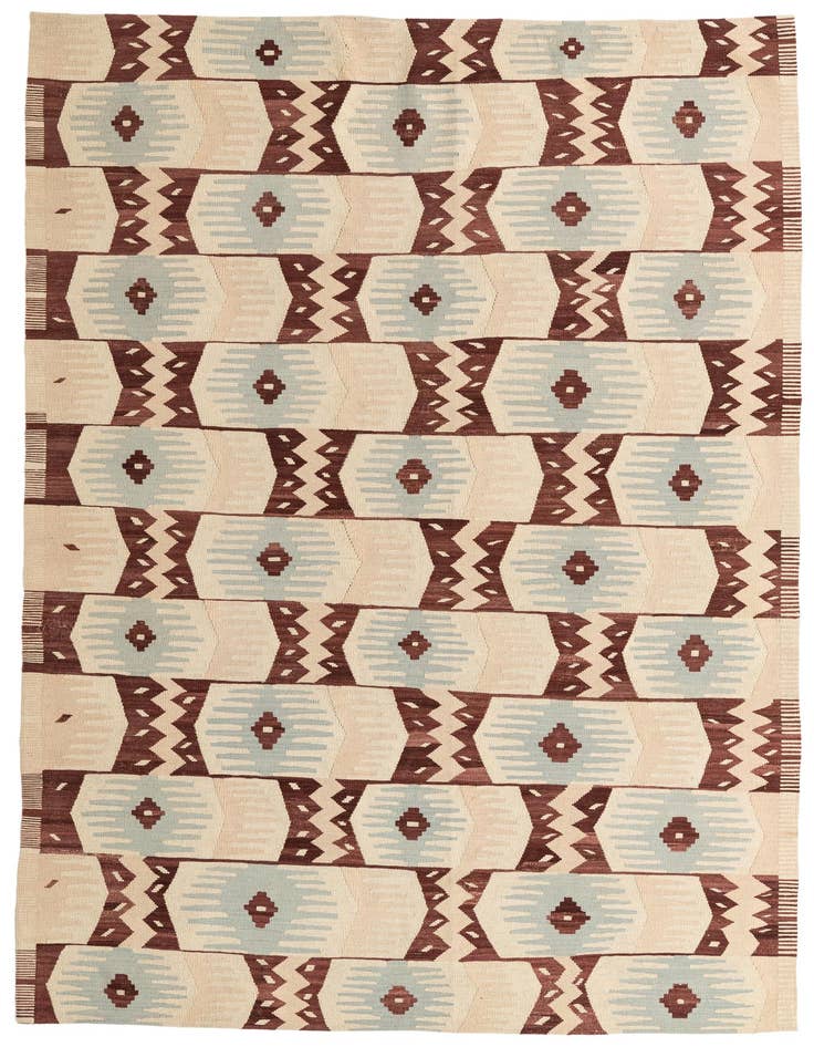 Detail image of 6' 8 x 9' 10 Hand Woven Kilim Modern Wool Rug