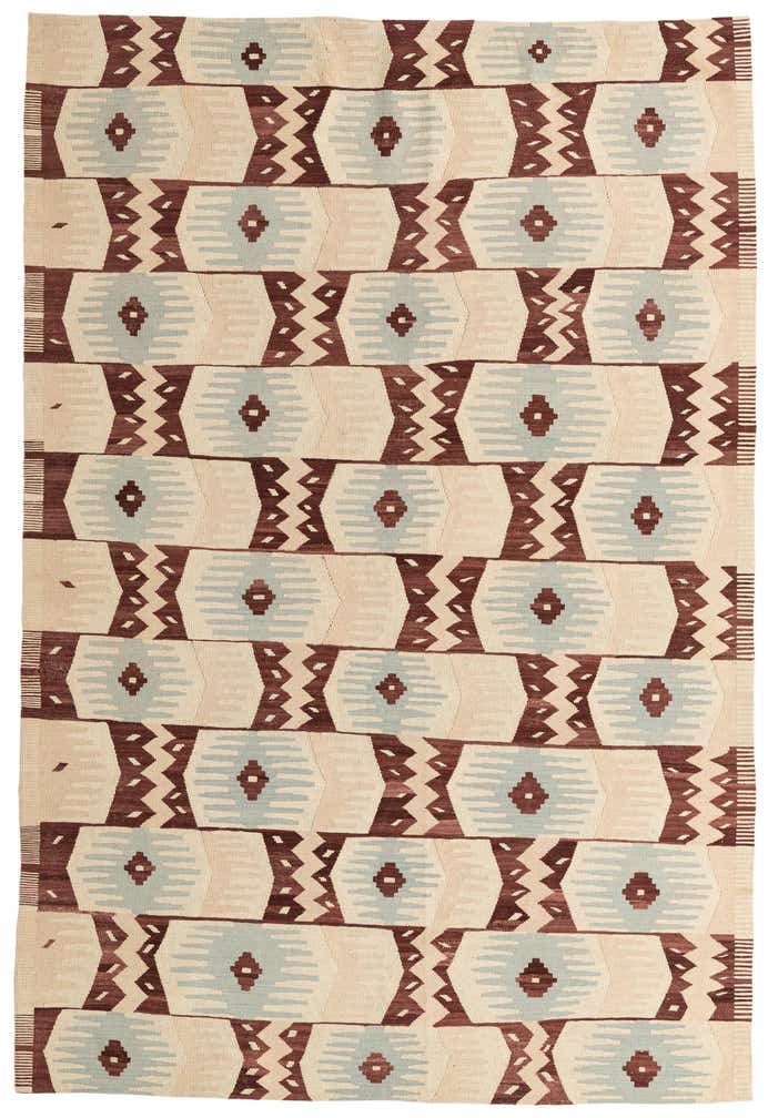 6' 8 x 9' 10 Hand Woven Kilim Modern Wool Rug