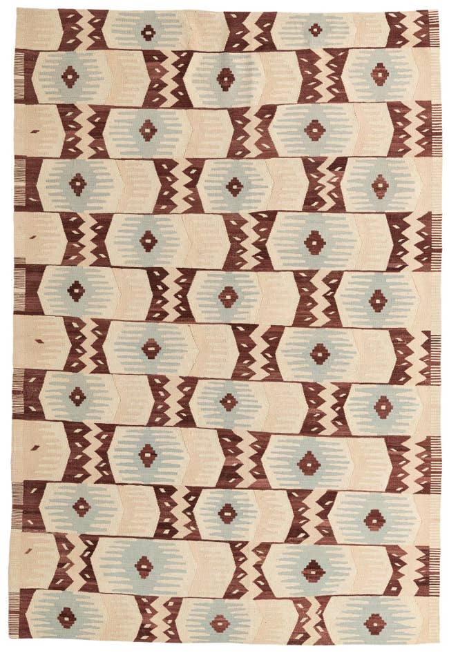 Detail image of 6' 8 x 9' 10 Hand Woven Kilim Modern Wool Rug