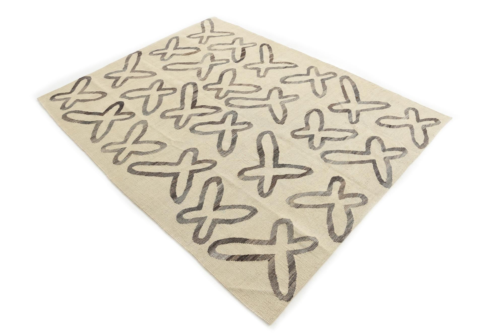 5' x 6' 5 Hand Woven Kilim Modern Wool Rug