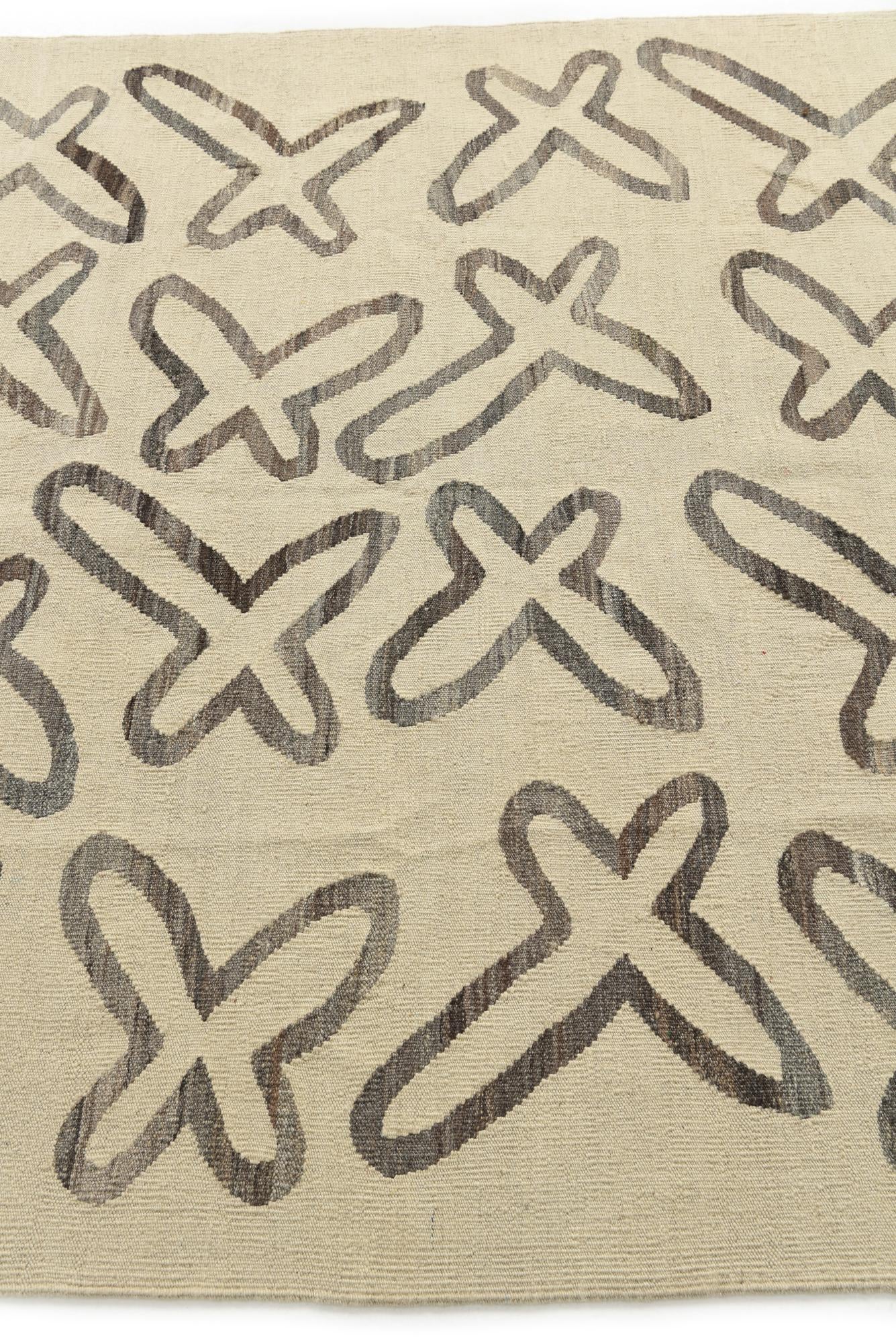 5' x 6' 5 Hand Woven Kilim Modern Wool Rug