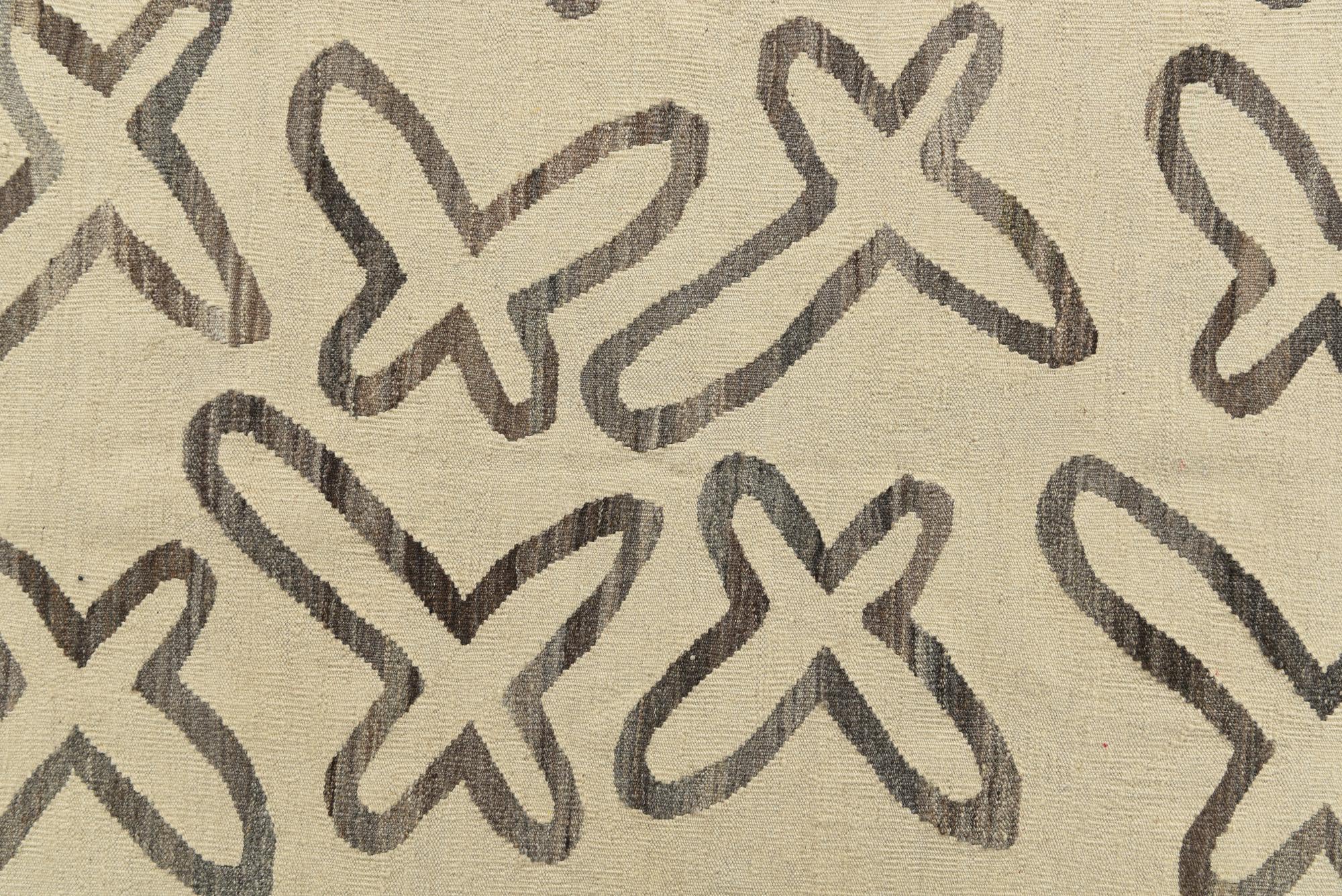 5' x 6' 5 Hand Woven Kilim Modern Wool Rug