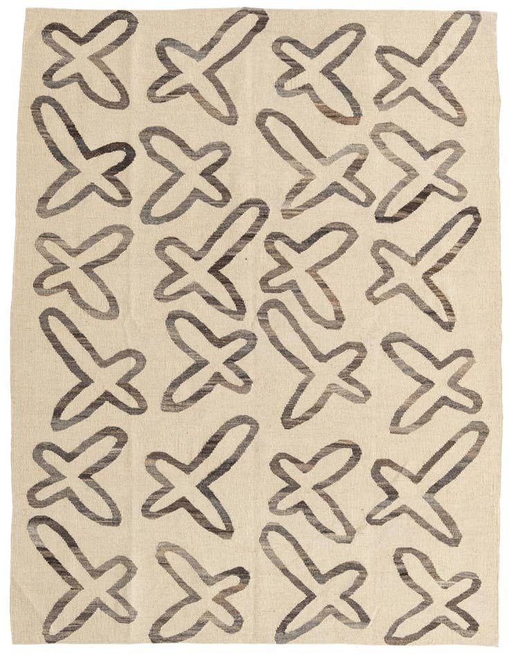 Detail image of 5' x 6' 5 Hand Woven Kilim Modern Wool Rug