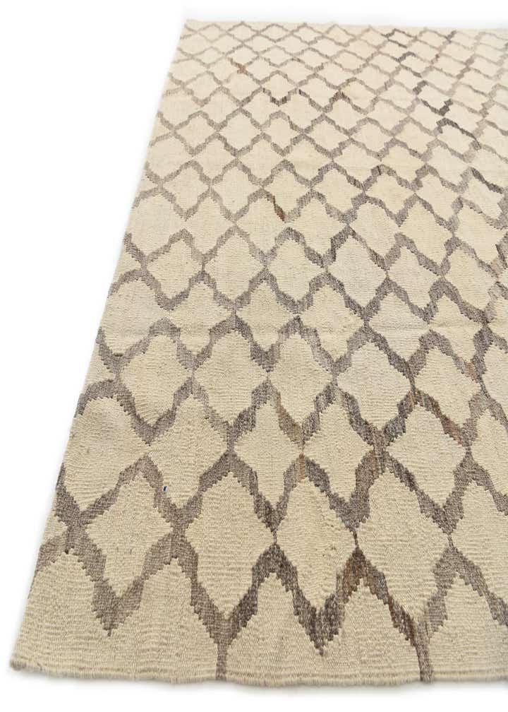 6' 4 x 7' 8 Hand Woven Kilim Modern Wool Rug