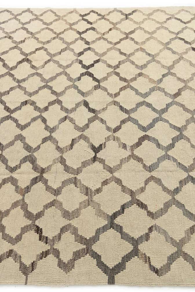 6' 4 x 7' 8 Hand Woven Kilim Modern Wool Rug